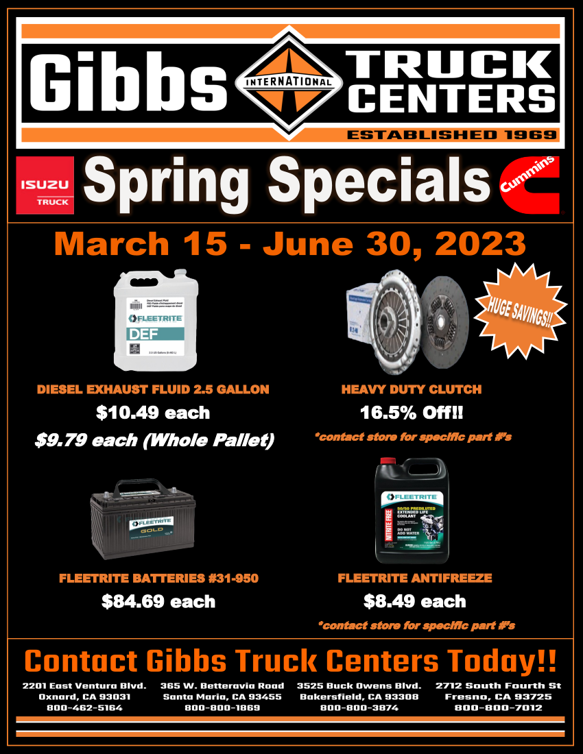 Gibbs Parts Special Flyer